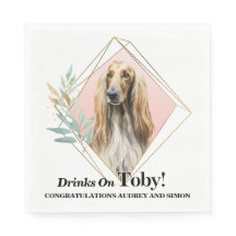 Afghansk Hound Bröllops Servetter Med Hund Foto