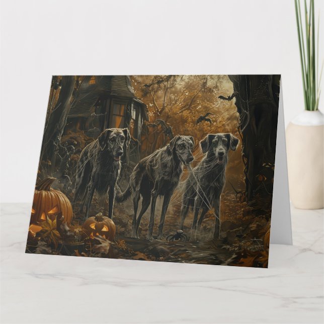 Afghansk Hound Halloween Natt Doggy Delight Kort (Framsida)