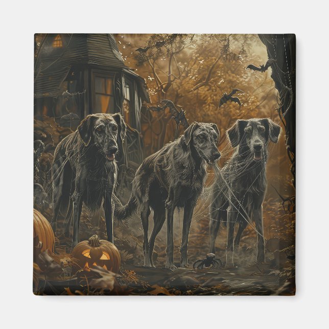 Afghansk Hound Halloween Natt Doggy Delight Magnet (Framsidan)