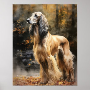 Afghansk Hound Hund Art-utskrift Poster