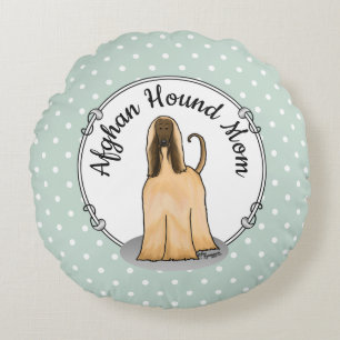 Afghansk hound Mamma afghansk Mamma (fawn) Cute Hu Rund Kudde