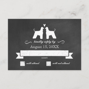 Afghansk Hound Silhouettes Bröllop OSA Response Kort