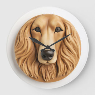Afghansk hund 3D Inspirerad Stor Klocka