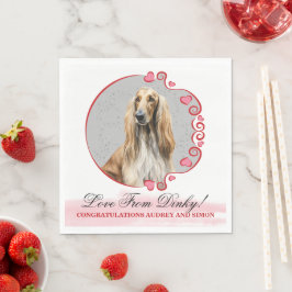 Afghansk hund bröllops servetter med hund foto