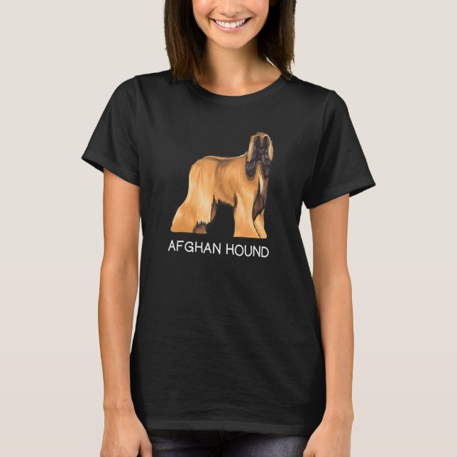 Afghansk Hund Galen Hund T Shirt (Framsida)