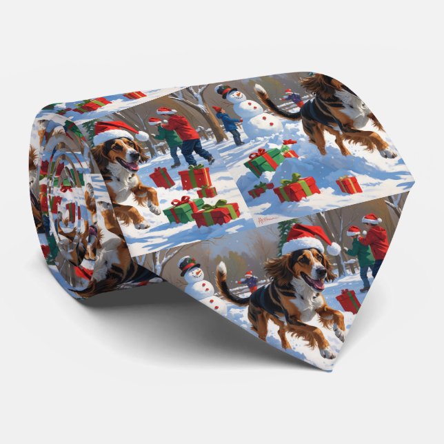 Afghansk hund Jul Festiv Snö Scen Slips (Rullad)