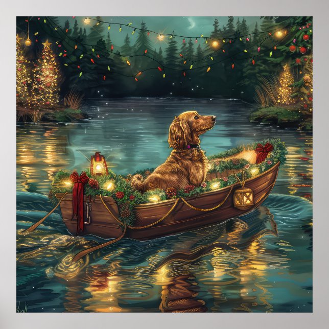 Afghansk hund jul firande resa poster (Framsidan)