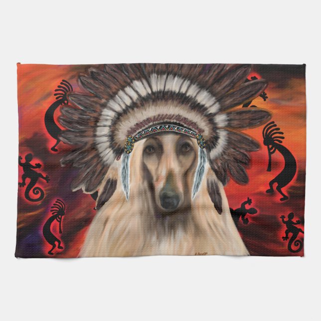 Afghansk hund kökshandduk (Horisontell)