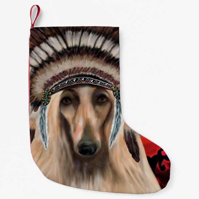 Afghansk hund liten julstrumpa (Framsidan)