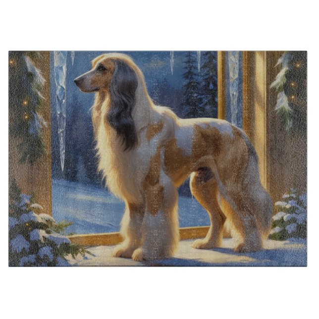 Afghansk hund med julbelysning semester (Framsidan)