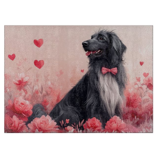Afghansk hund med rosor - Alla hjärtans dag  (Framsidan)