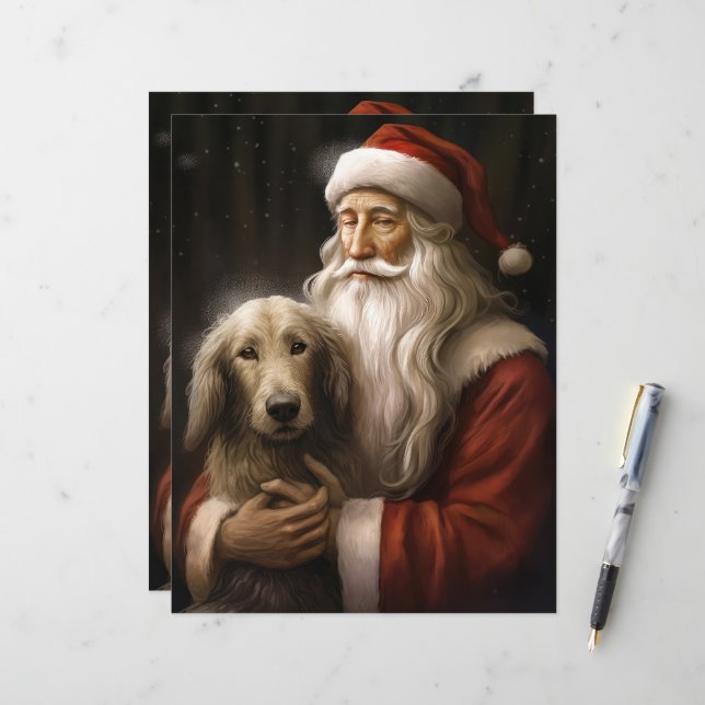 Afghansk hund med Tomte Julfirande jul (Fram/Back In Situ)
