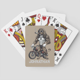 Afghansk hund, muskulös, tatuerad, kroppsbyggare casinokort