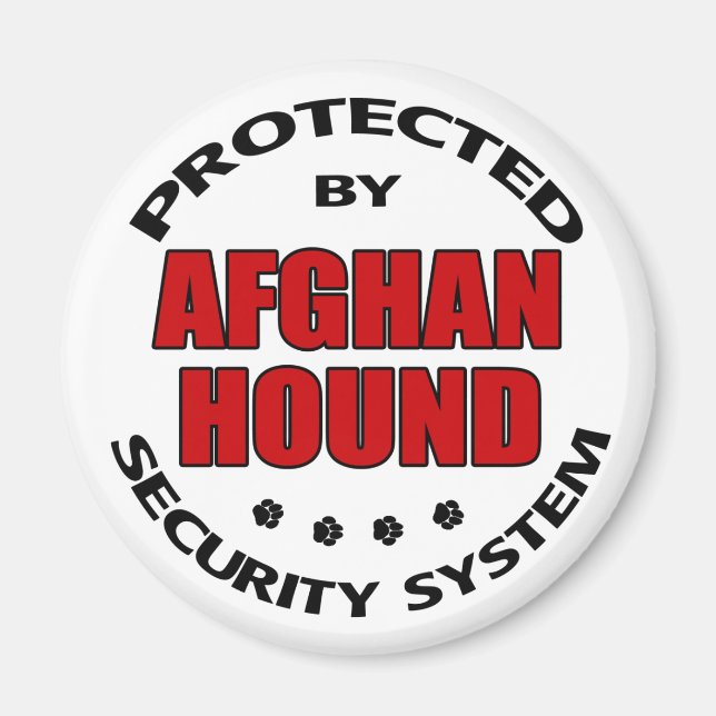 Afghansk Hund Säkerhet Magnet (Framsidan)