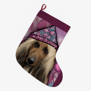 Afghansk hund stor julstrumpa
