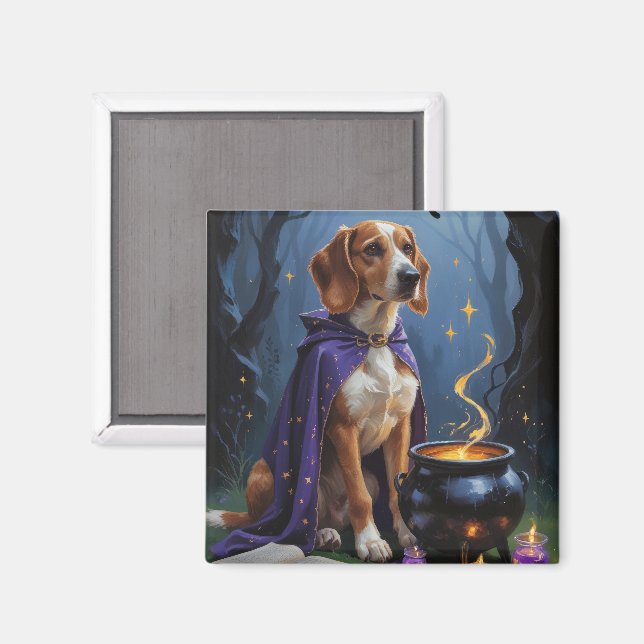 Afghansk hund - Whimsical Halloween-målning Magnet (Front/Back)