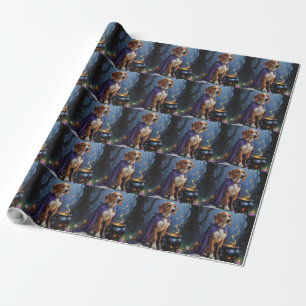 Afghansk hund - Whimsical Halloween-målning Presentpapper