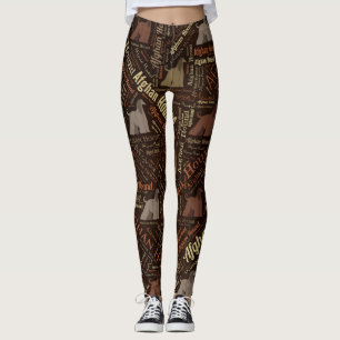 Afghansk hundordkonst leggings