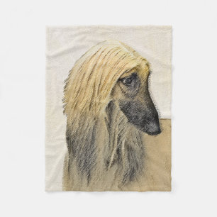 Afghansk ljudmålning - Cute Original Hund Art Fleecefilt