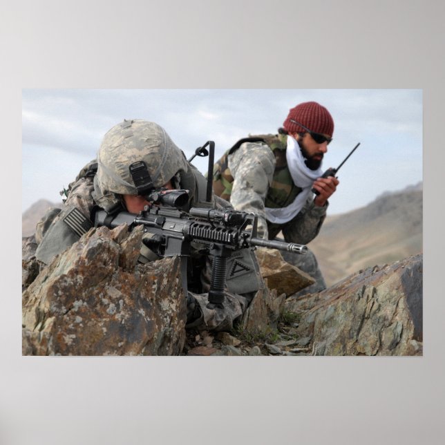 Afghansk militär Soldier Coola Warriors Poster (Framsidan)