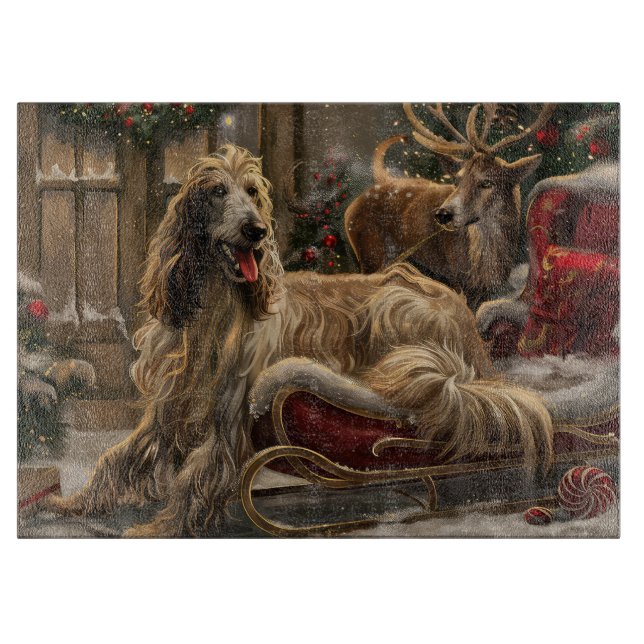 Afghansk Varghund Jul Festlig (Framsidan)