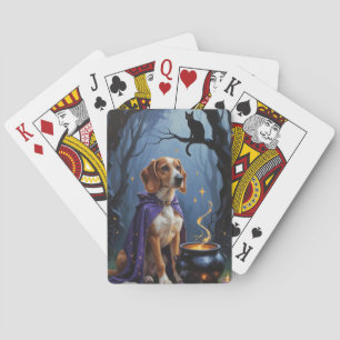 Afghansk Varghund Whimsical Halloween-målning Casinokort