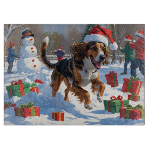 Afghansk Vinterhund Jul Festlig Snö Scen