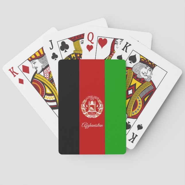 Afghanska Flagga, afghanska spelkort (Baksidan)
