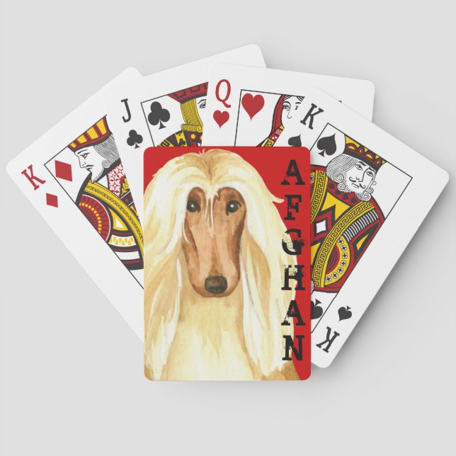 Afghanska Hound Färg-blocket, uppspelningskort Casinokort (Baksidan)