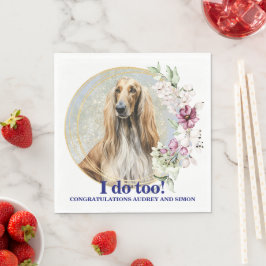 Afghanska hundbröllops servetter med hund foto