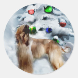 Afghanska julklappar runt klistermärke