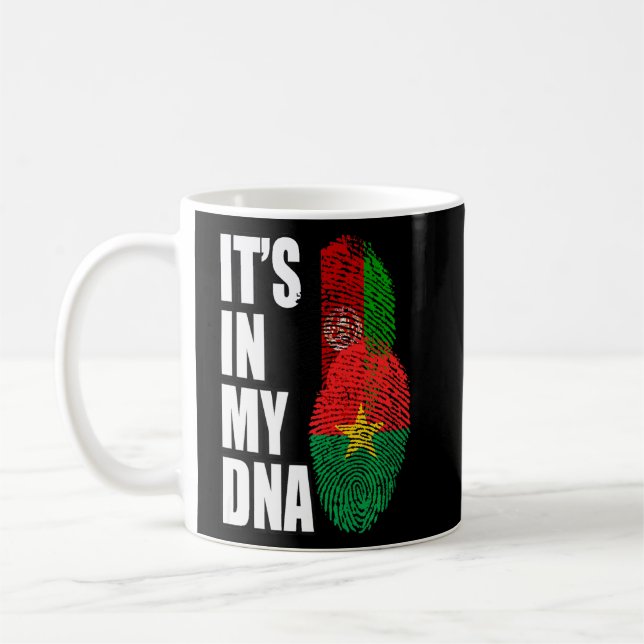 Afghanska och burkinabé Mix Dna Flagga Heritage Kaffemugg (Vänster)