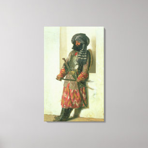 Afghanskt 1870 canvastryck
