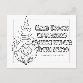 Afghanskt färgkort för ordspråk vykort