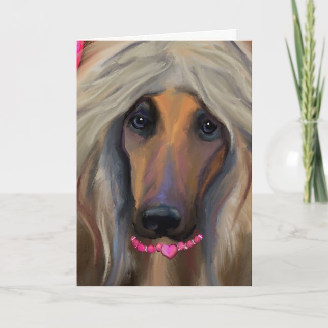 Afghont hund  helgkort (Framsida)