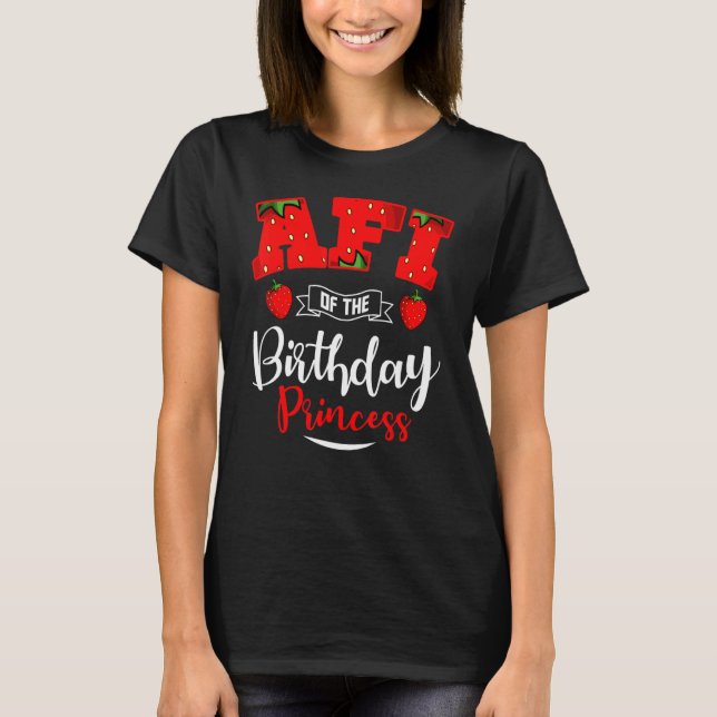 AFI av födelsedag prinsessan Strawberry Theme-dage T Shirt (Framsida)