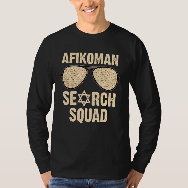 Afikoman Search Squad Funny Passover Seder Sunglas T Shirt (Framsida)
