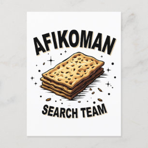 Afikoman sökteam Hanukkah Judiska matälskare Inbjudan Vykort
