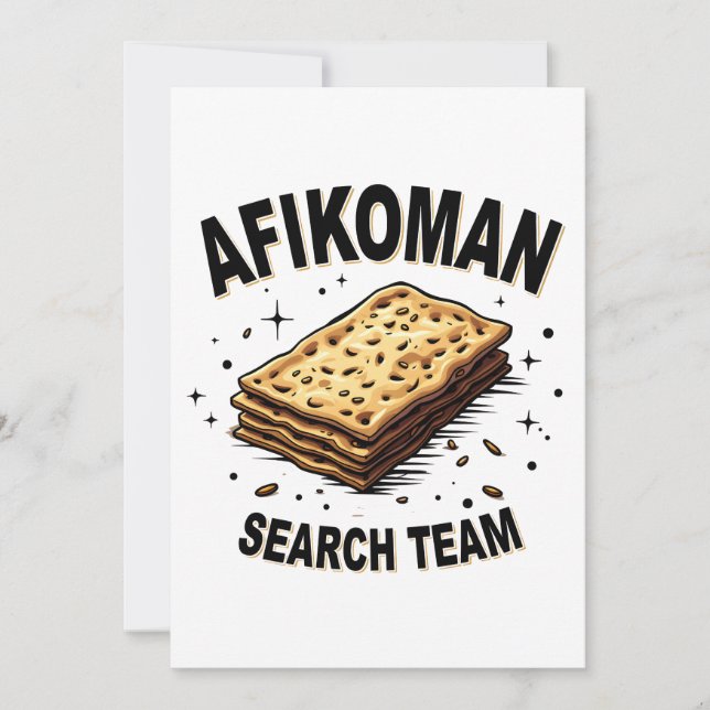 Afikoman sökteam Hanukkah Judiska matlovers Inbjudningar (Framsida)