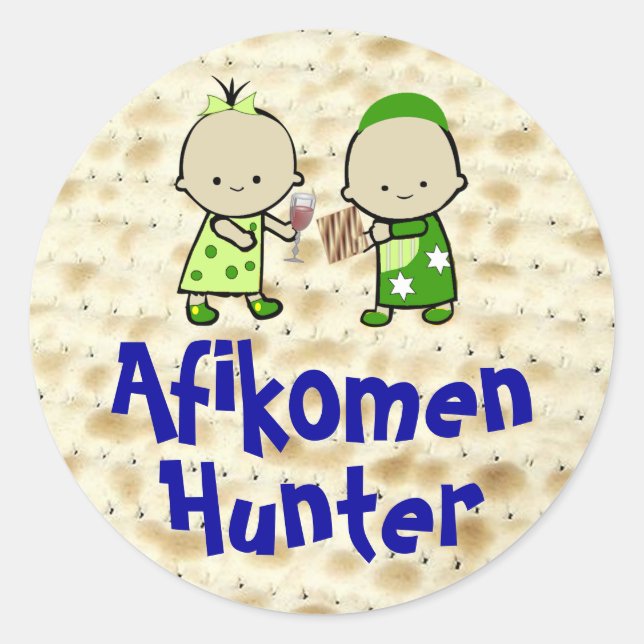 Afikomen Hunter Stickers Runt Klistermärke (Framsida)