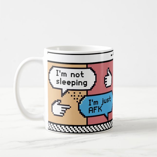 AFK Gamer Pixel Art Mug – Funny Retro Kaffemugg (Vänster)