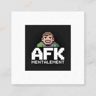 AFK Mentalement Chibi Gamer Pixel Art Fyrkantigt Visitkort