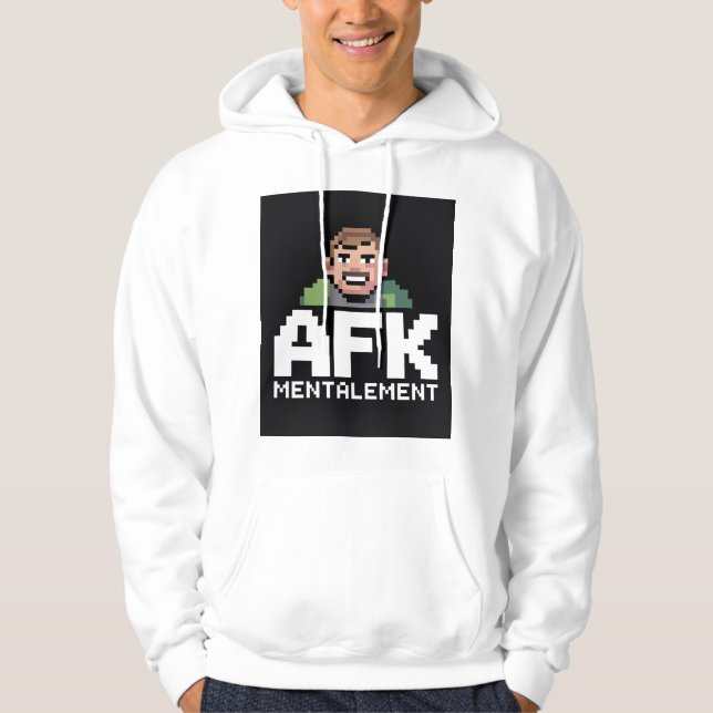 AFK Mentalement Chibi Gamer Pixel Art Hoodie (Framsida)