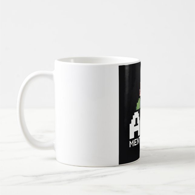 AFK Mentalement Chibi Gamer Pixel Art Kaffemugg (Vänster)