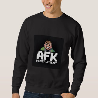 AFK Mentalement Chibi Gamer Pixel Art Lång Ärmad Tröja
