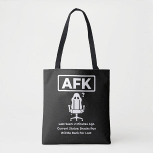 AFK Snacks Run Roligt Gamer Citat Design Tygkasse