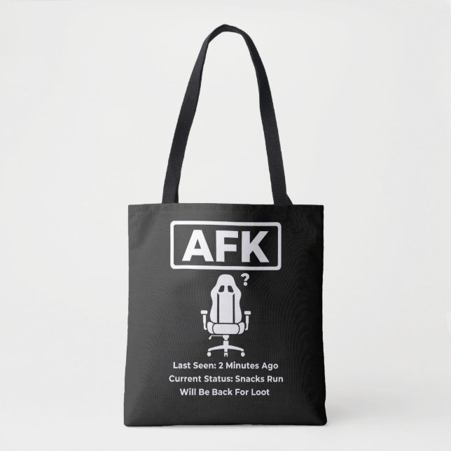 AFK Snacks Run Roligt Gamer Citat Design Tygkasse (Framsida)