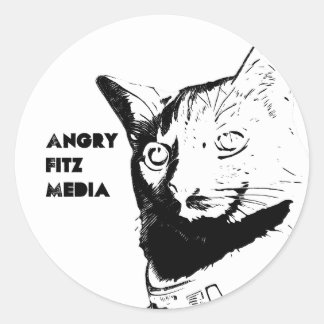 AFM Stickers - vit Runt Klistermärke