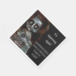 Afraid Doll Scary Halloween fest Napkin Pappersservett