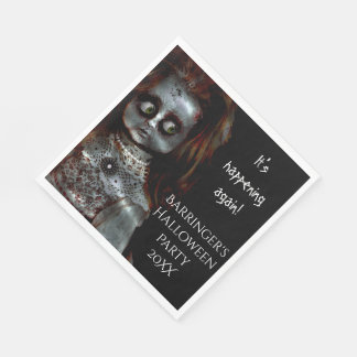 Afraid Doll Scary Halloween fest Napkin Pappersservett
